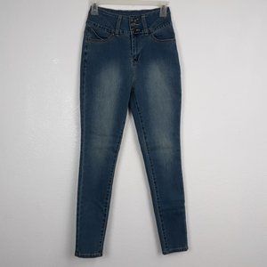 YMI Slim-Hers High Rise Skinny Jeans Women's Size 5/27 Juniors 3-Button Denim